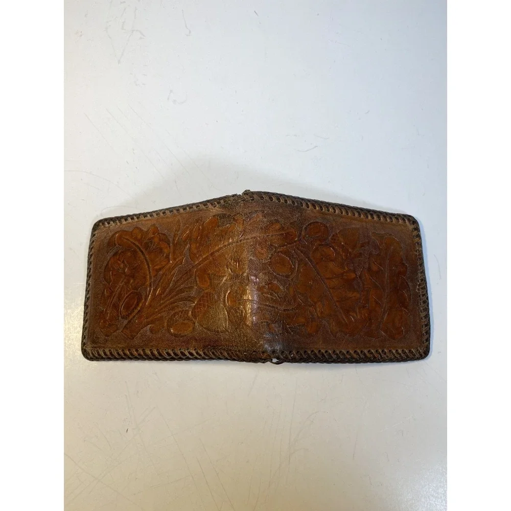 Hand Tooled Genuine Leather Bifold Wallet Leather Men Wallet